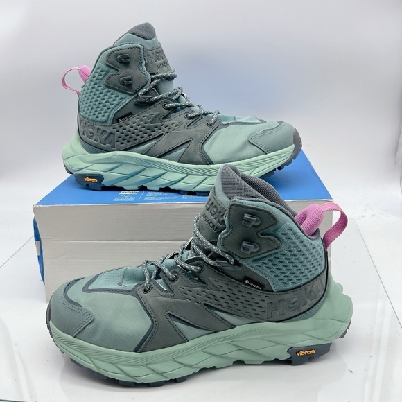 Hoka One One Shoes - Hoka One One Anacapa 2 Mid GTX Hiking Shoe Boots Trellis Mist Green Women US 9.5